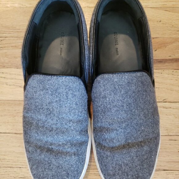 Celine Wool Sneaker Slip On Gray Flat 38.5 US 8 Minimalist Comfort Quiet Luxury - Picture 2 of 9